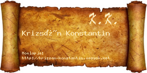Krizsán Konstantin névjegykártya